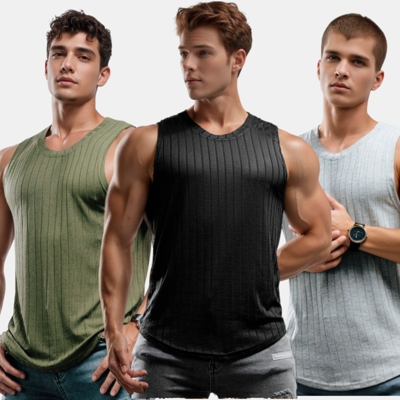 1-4 Pack Summer Gym Muscle Men's Sleeveless T-Shirt Tank Top Solid Color lot gallery
