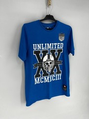 Vintage Blue 2000s Y2K Ecko Unlimited Embroidered Graphic T Shirt Size L
