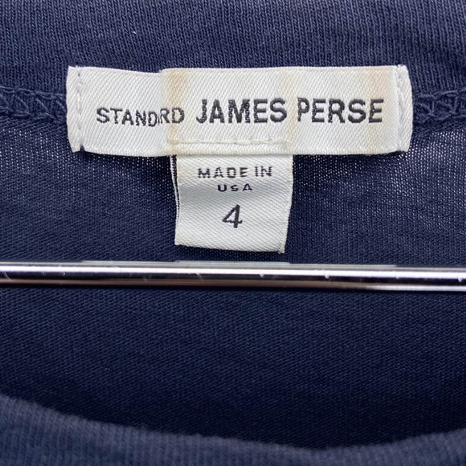 Standard James Perse Men's Dark Navy Cotton T-Shirt Made in USA Size XL (4) gallery