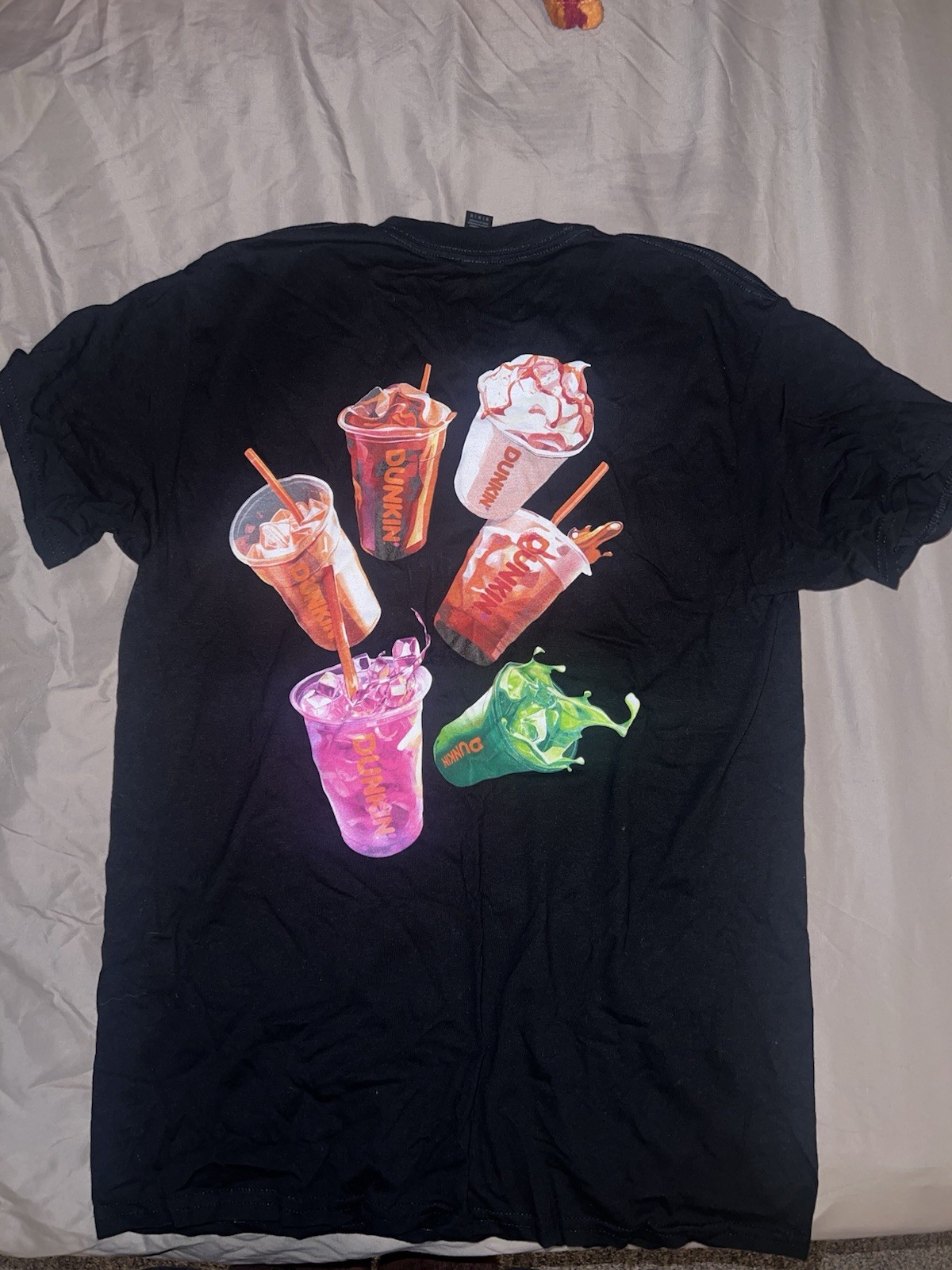 Dunkin’ Donuts T-Shirt Iced Drinks On Back Black Size M Employee Shirt Coffee gallery
