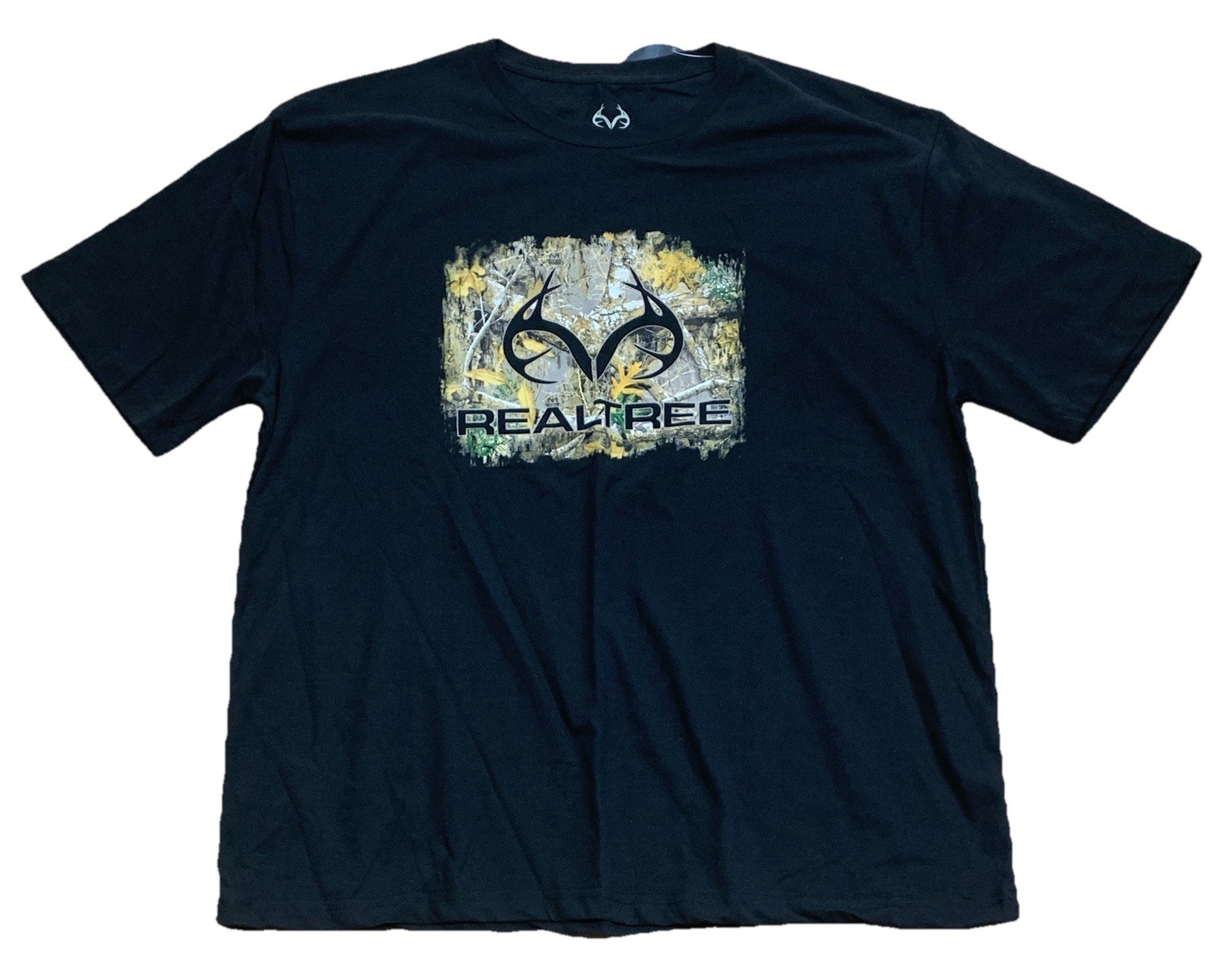 Realtree Hunting Outdoors Logo Camouflage Graphics T-shirt Size 2XL Black XXL