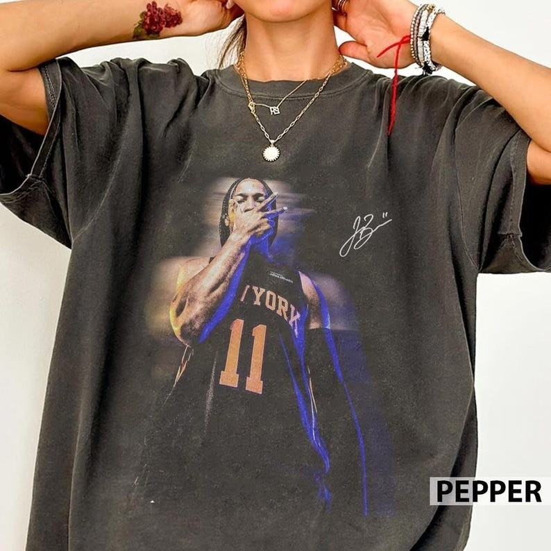 Vintage 90s Jalen Brunson Basketball Comfort Colors Shirt gallery