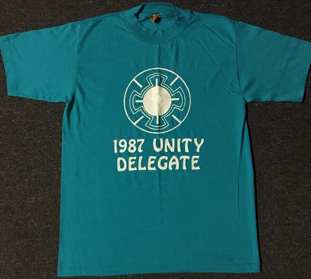 Vtg 80s Unity Delegate Shirt S USA World Peace Nature Friend Kindness Grunge 90s