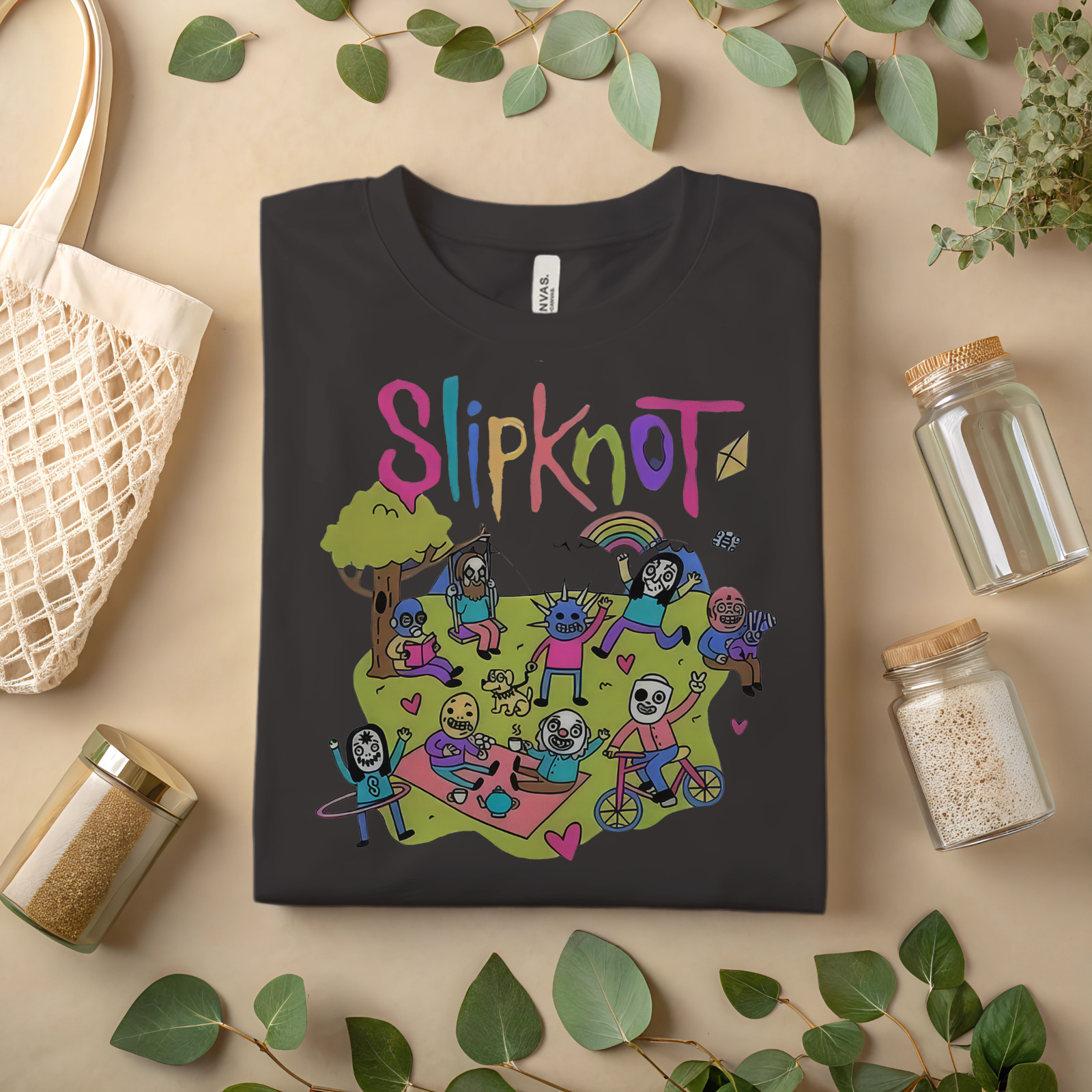 Slipknot Cartoon Parody T-Shirt – Funny Cute Band Graphic Tee A474 gallery