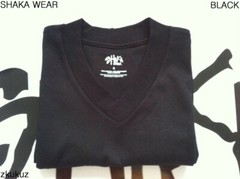 3 NEW SHAKA WEAR PLAIN SHORT SLEEVE V-NECK T-SHIRT BLACK BLANK S-3XL 3PC