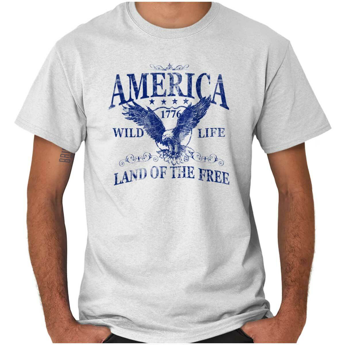 America Wild Life 1776 Land of the Free Adult Short Sleeve Crewneck Tee gallery
