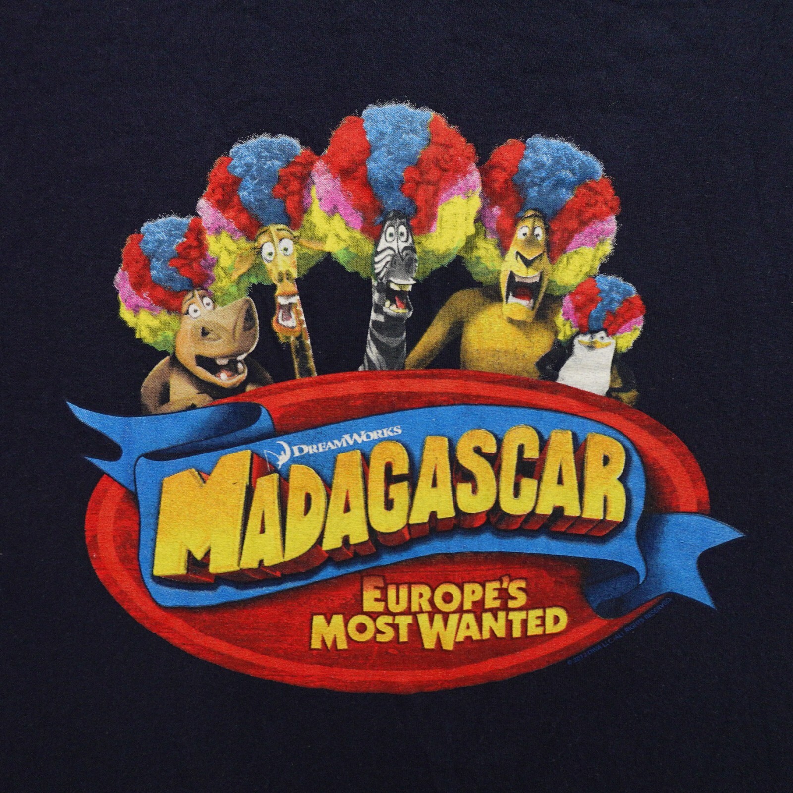 Madagascar Adult Large (21X28) Europe's Most Wanted Promotional T-shirt in Blue gallery