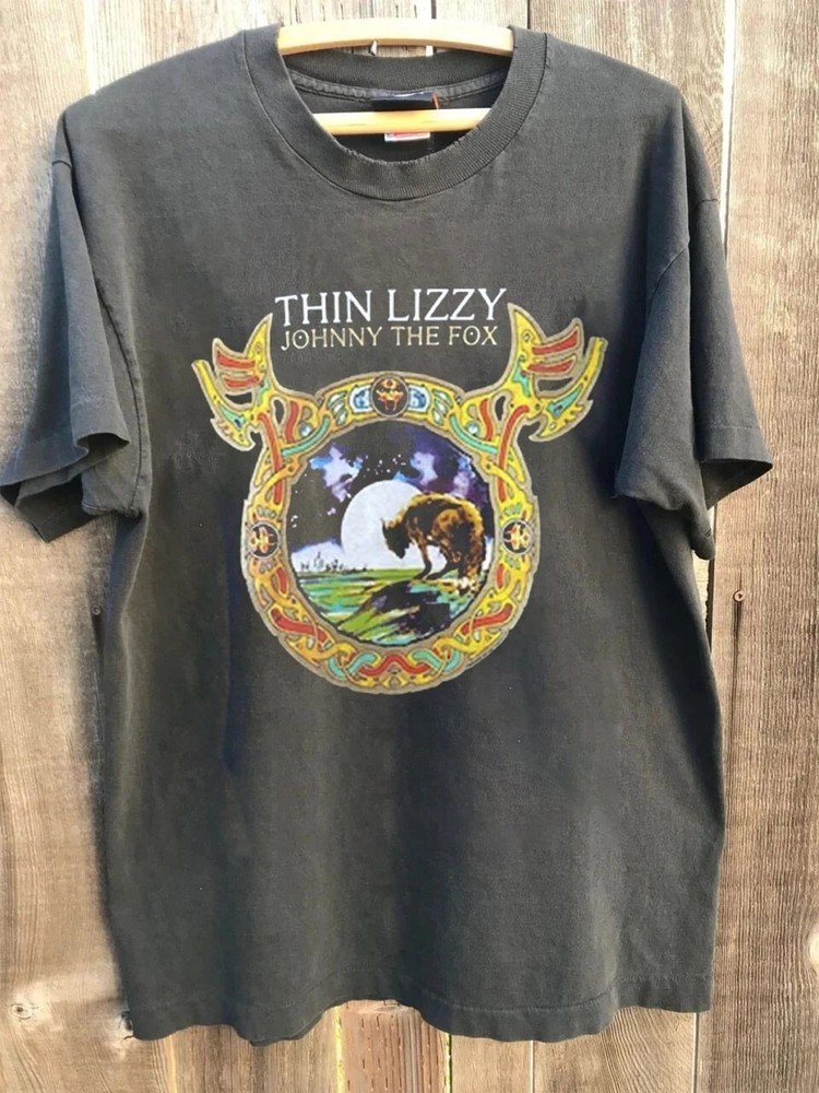 Thin Lizzy Johnny The Fox Vintage Rock Band Graphic T Shirt Charcoal S-5XL
