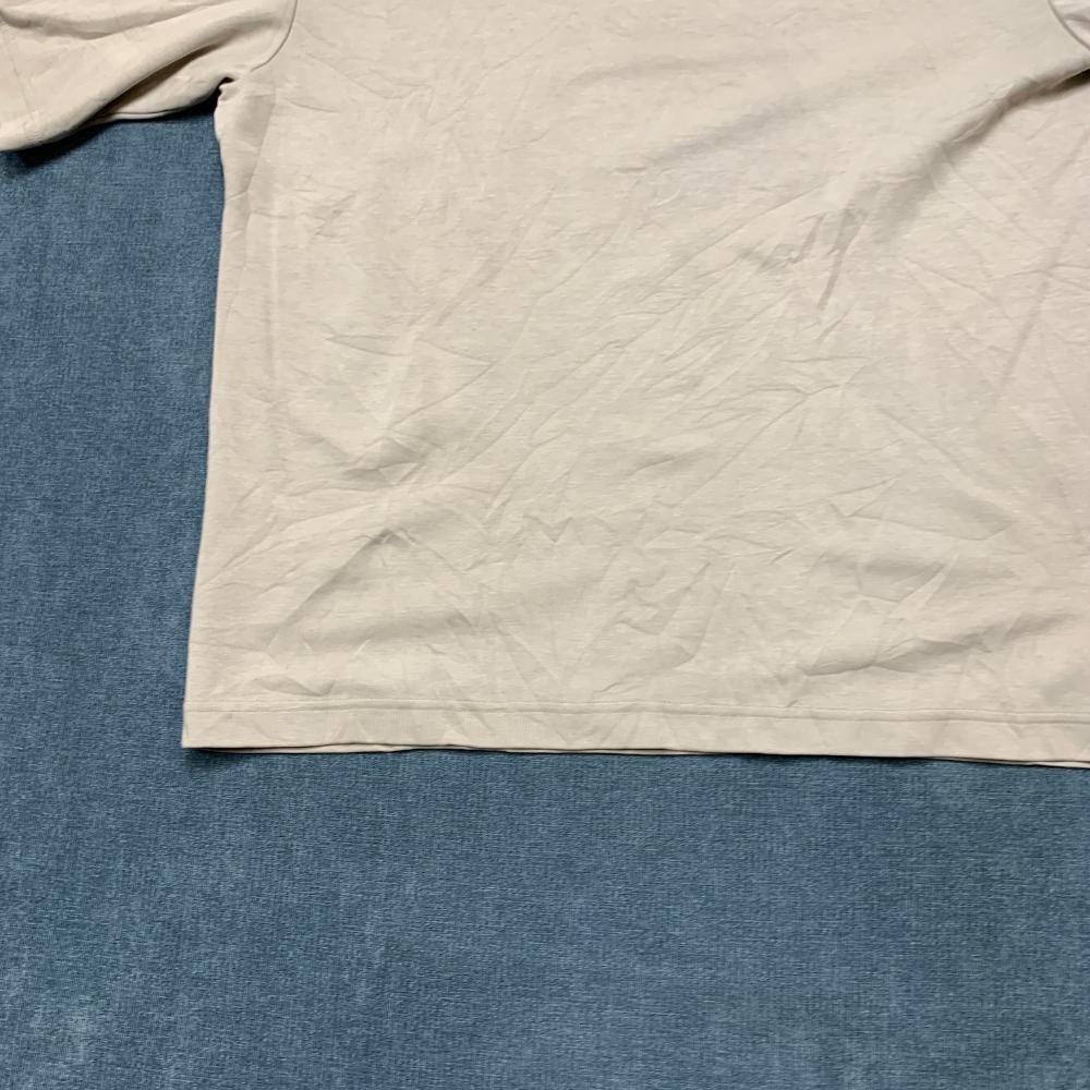 Uniqlo AIRism Oversized T-Shirt Mens Medium Beige Cotton Wide Fit Drop Shoulder gallery