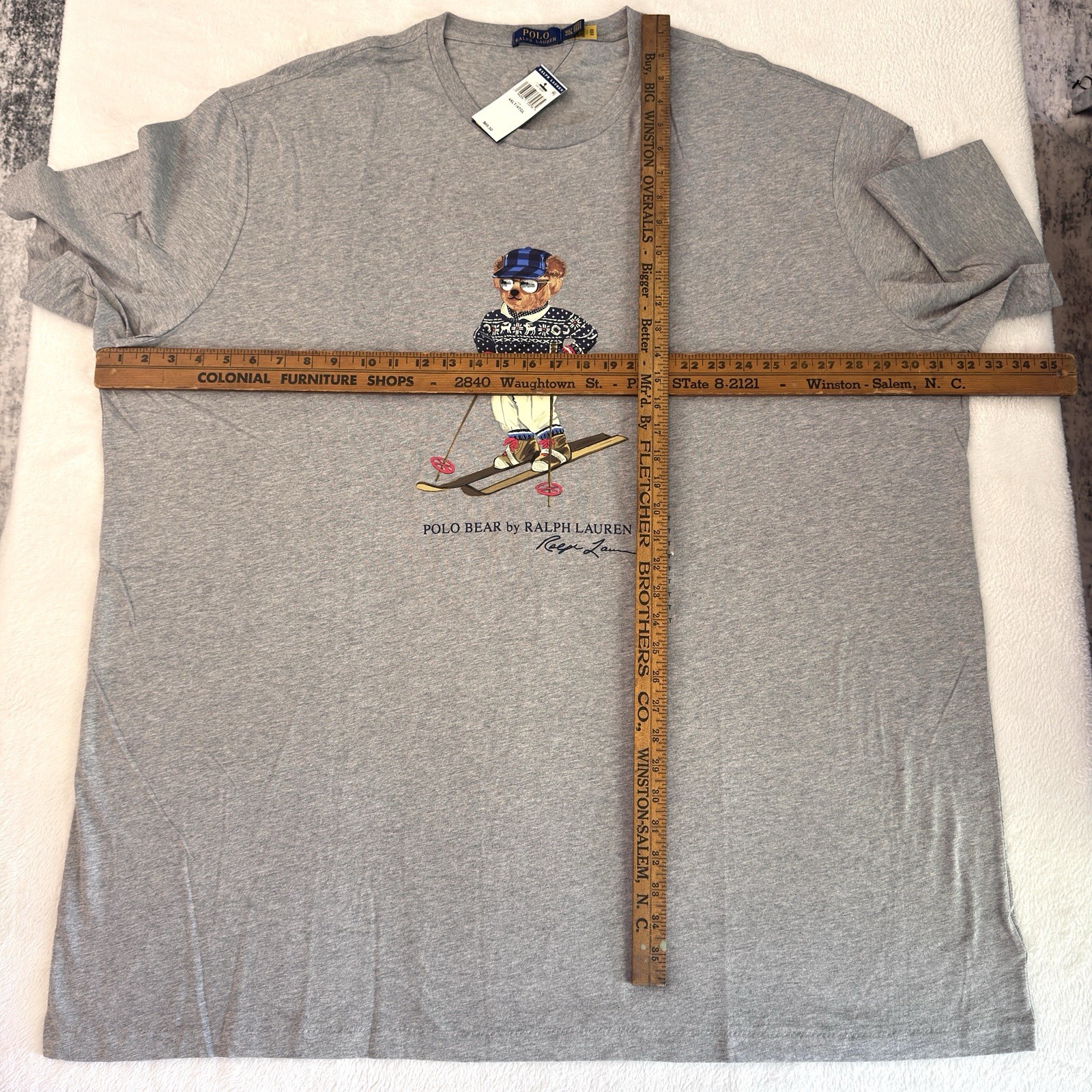 Polo Ralph Lauren Men's Ski Bear Graphic Jersey T-Shirt Gray Tall 4XLT NEW NWT gallery
