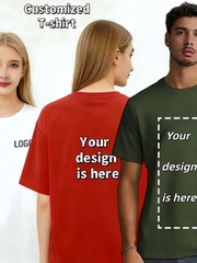 Customized text design, printed on personalized T-shirts.Design and print by you
