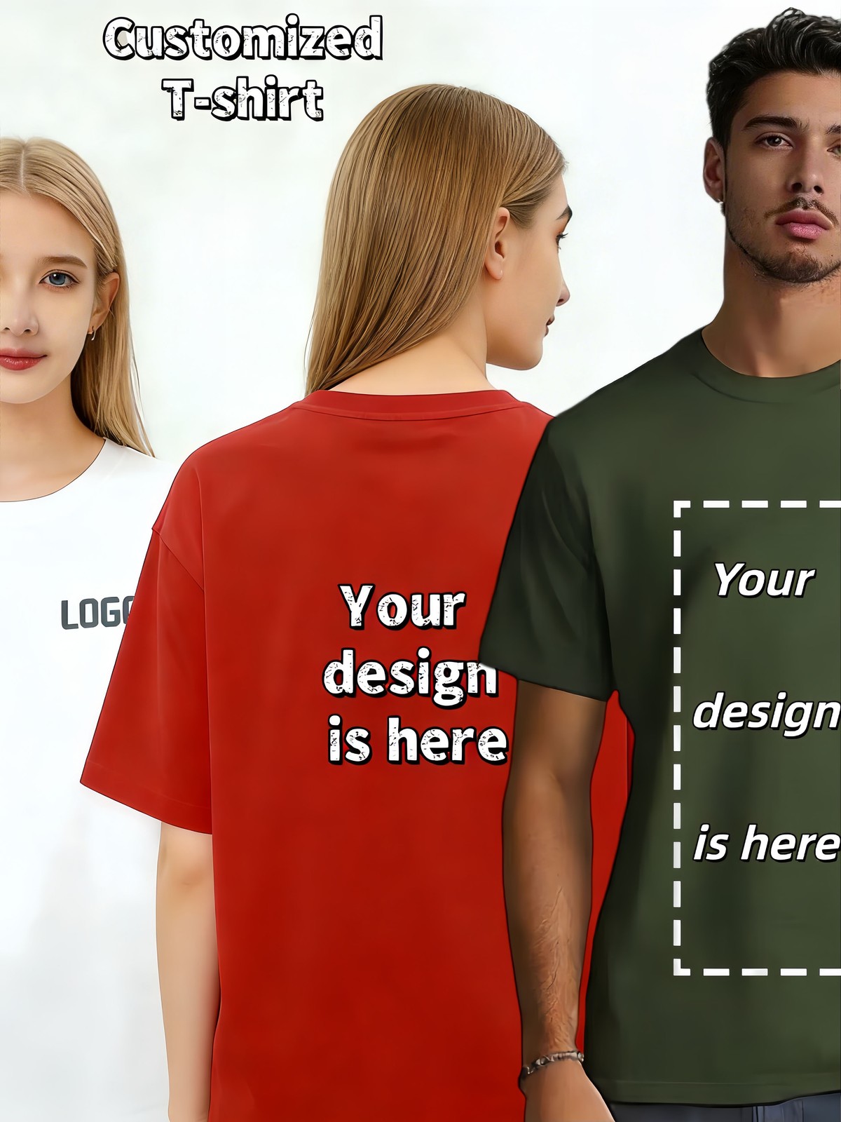 Customized text design, printed on personalized T-shirts.Design and print by you gallery