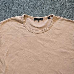 Vince Shirt Men Size Medium Tan Pink Short Sleeve Crew Neck Heavy Capsule Casual