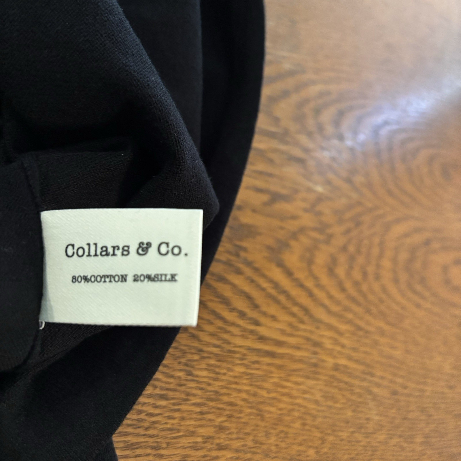 Collars & Co Silk Cotton Shirt Mens Large Luxury Touch Crew Neck Pullover NWT gallery