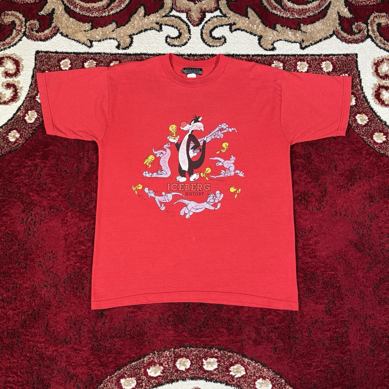 Vintage Y2K Iceberg Looney Tunes Tweety Sylvester T Shirt Size S Made In Italy gallery