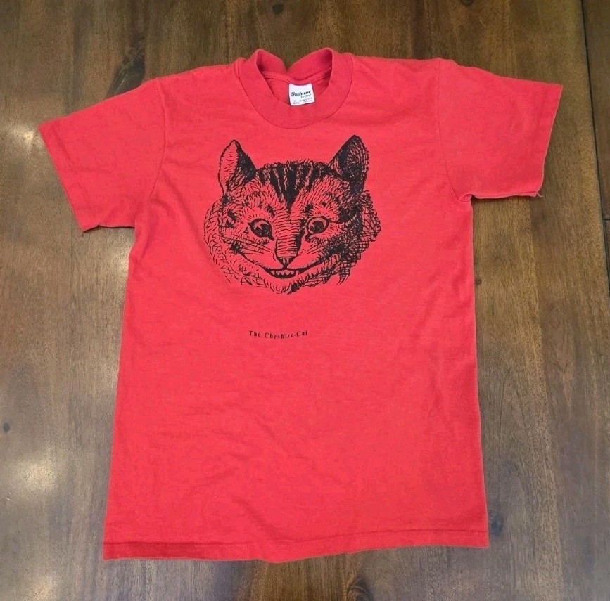 Alice in Wonderland Cheshire Cat Single Stitch T-Shirt Vintage 90s Sz M Stedman