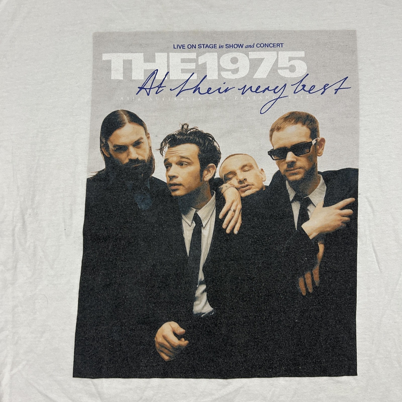 The 1975 T Shirt Mens XL White At Their Very Best Tour Band Graphic Tee Music gallery