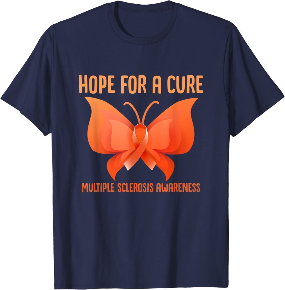 Hope For A Cure Ms Multiple Sclerosis Butterfly T-Shirt