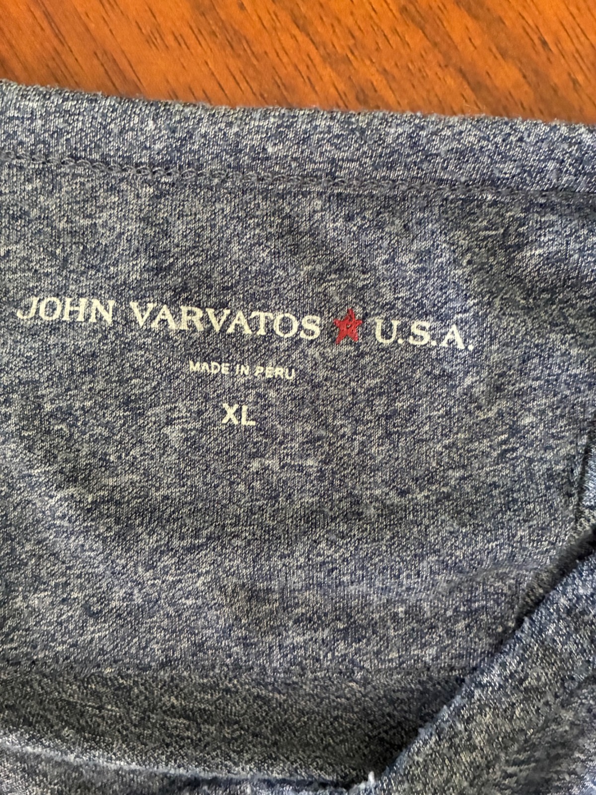John Varvatos Soft Lightweight Henley Tee Shirt 4 Snap Long Sleeve Blue-Grey XL gallery