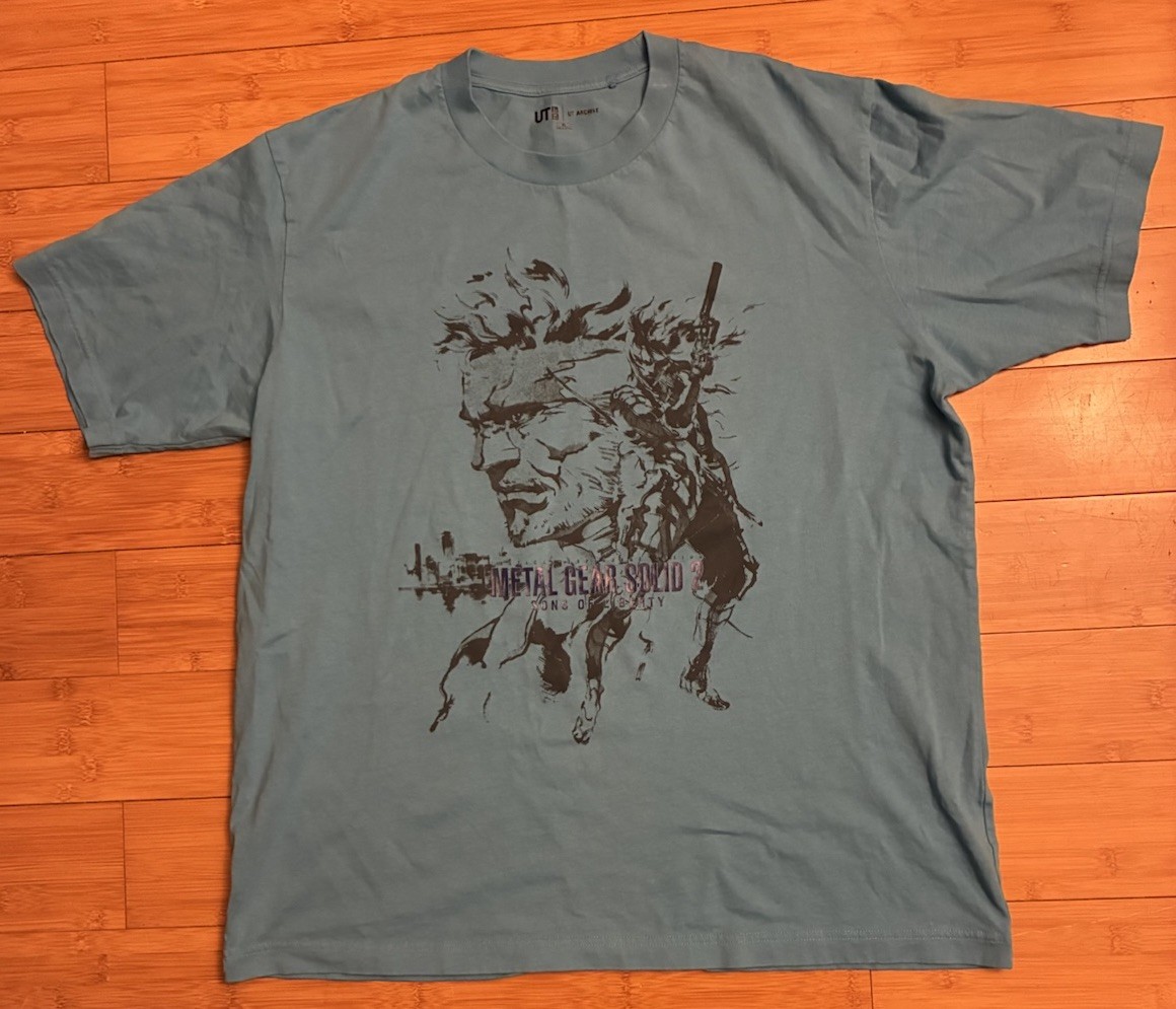 Metal Gear Solid 2 Sons Of Liberty Uniqlo Archive Solid Snake T Shirt Size XL
