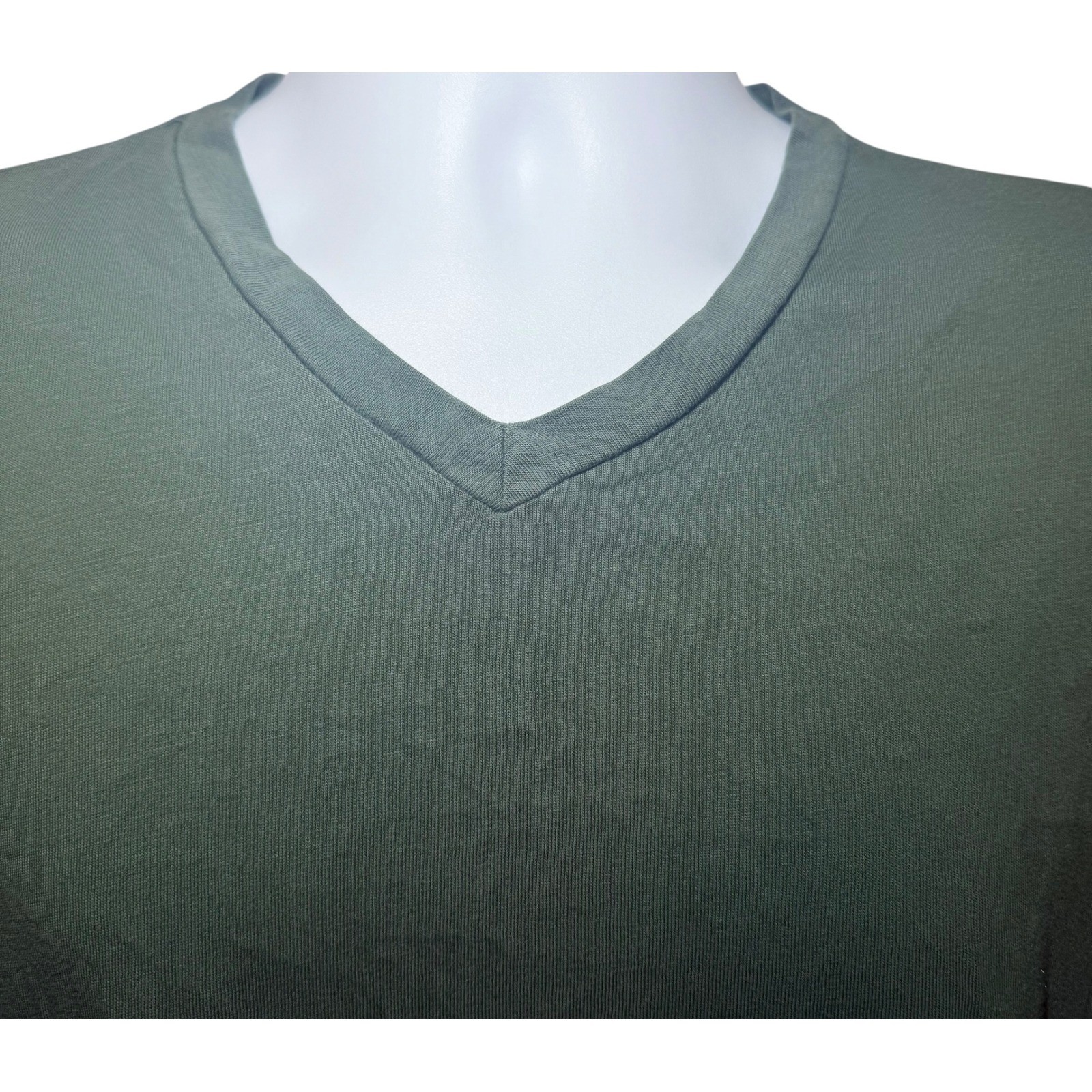 Flint and Tinder Mens V-Neck T-Shirt Olive Green 100% Supima Cotton Size M USA gallery