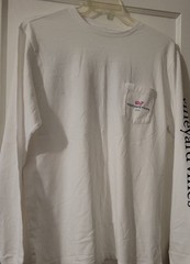 Vineyard Vines Texas Whale Pocket Graphic T-Shirt White Men’s M Crew Neck LS