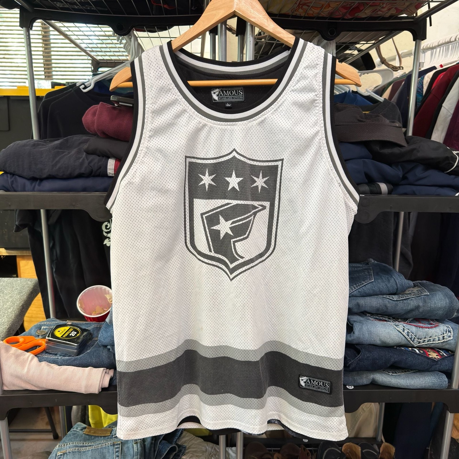 Vintage Famous Stars and Straps Tri-Star Reversible Mesh Jersey Tank Top gallery
