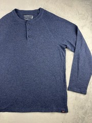 Faherty Cloud Cotton Henly Long Sleeve Pima Modal Raglan Navy Mens Large