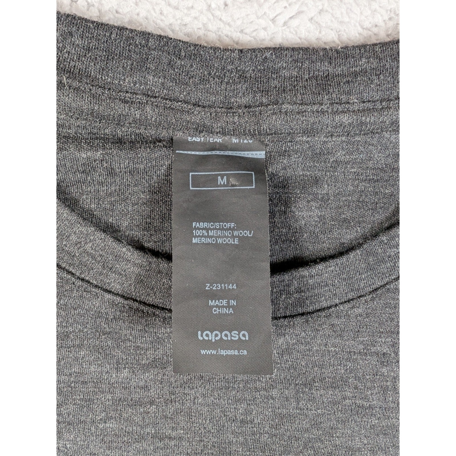 Lapasa Mens 100% Merino Wool Long Sleeve Thermal Base Layer Top Gray M Z-231144 gallery