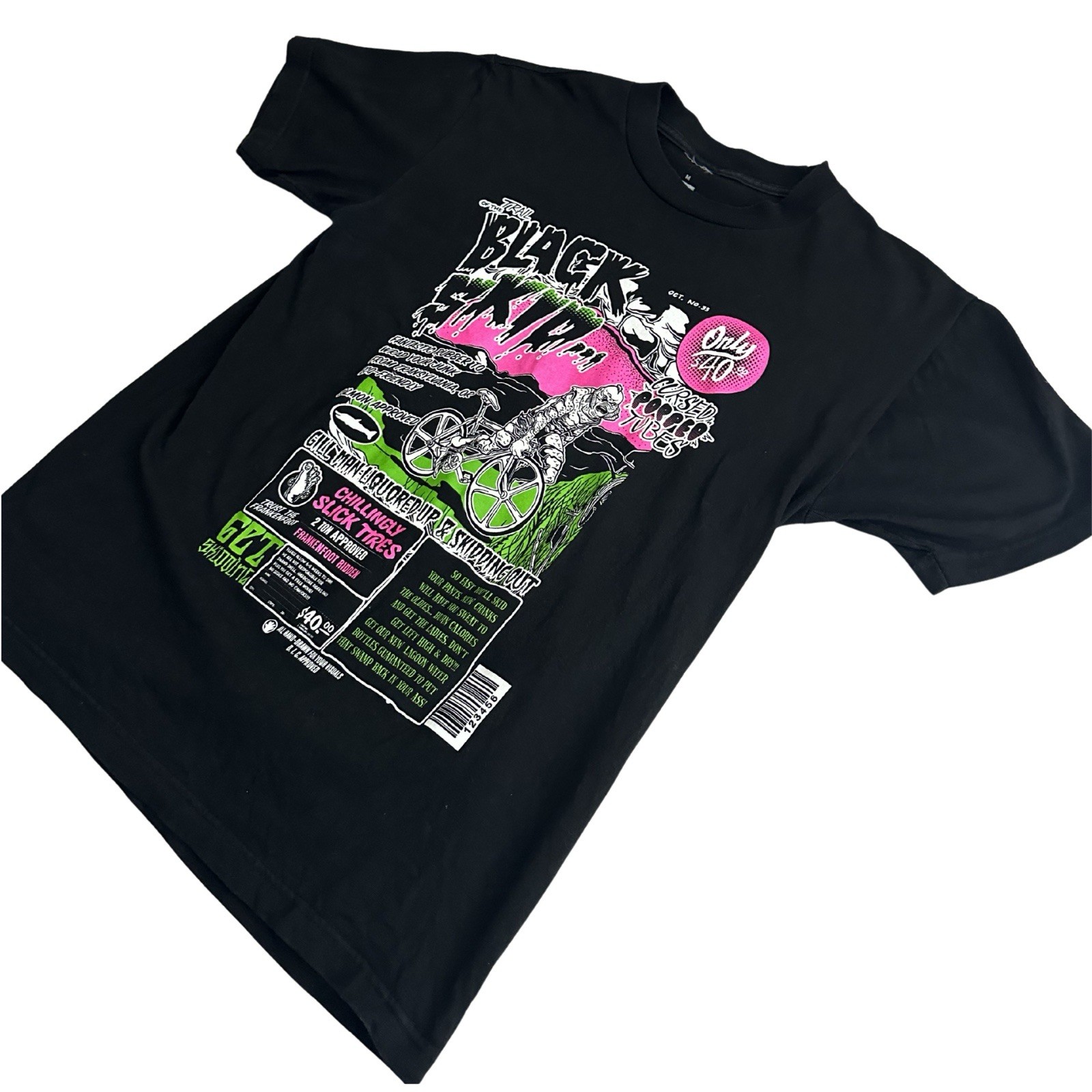Y2K Graphic Tee Mens Medium Black Monster Punk Skater Goth Streetwear Art Shirt gallery