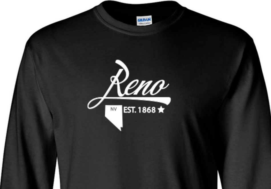 Reno Nevada State T-Shirt Long Sleeve Graphic Tee Unisex apparel Text logo gallery