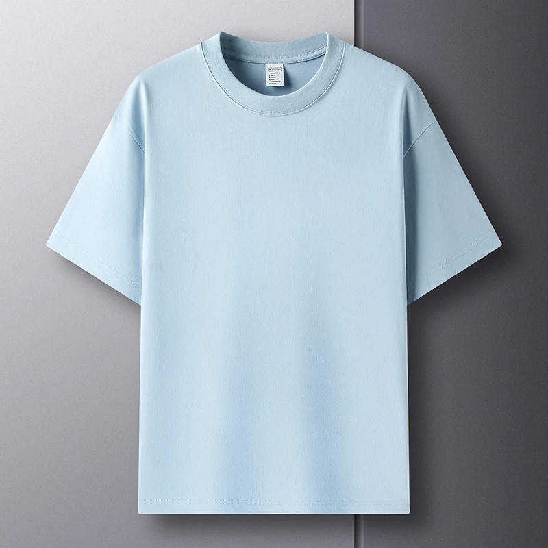 Men's 100% Cotton T-Shirt Solid Short Sleeve Crew Neck Basic Summer Casual Tee gallery