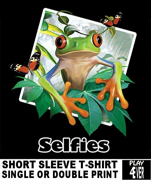 HAPPY COLORFUL AMPHIBIAN TREE FROG SELFIE SHORT SLEEVE BUTTERFLIES T-SHIRT AB028