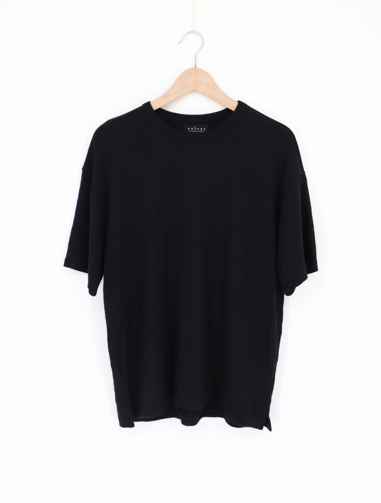VELVET By Graham & Spencer Mens Viscose Jersey Tee Black M $108 A7 249 gallery