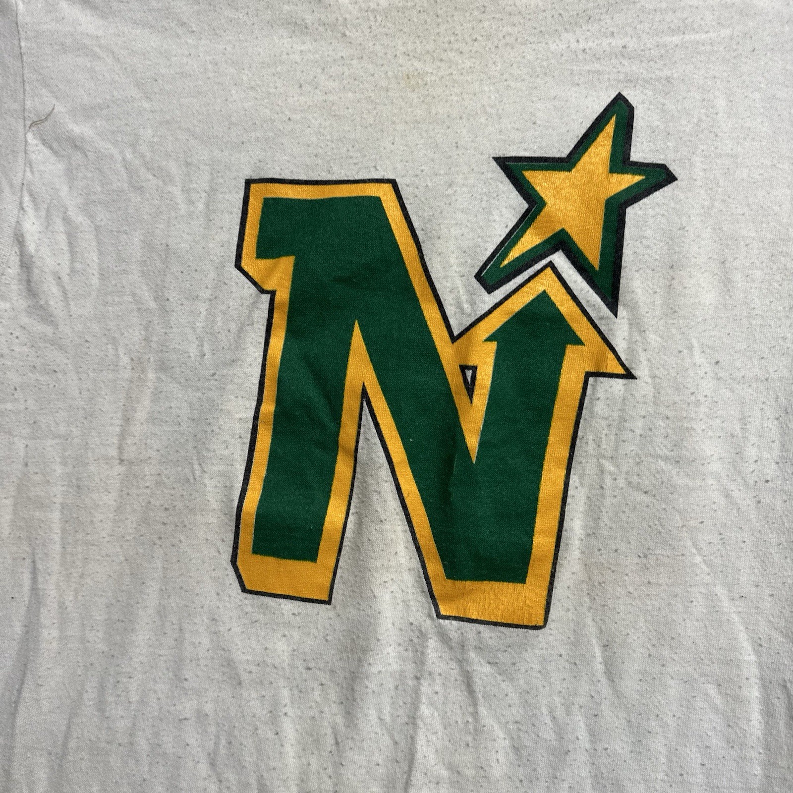 Vintage 70s 80s Minnesota North Stars White Long Sleeve Shirt V-Neck #20 X-Large gallery