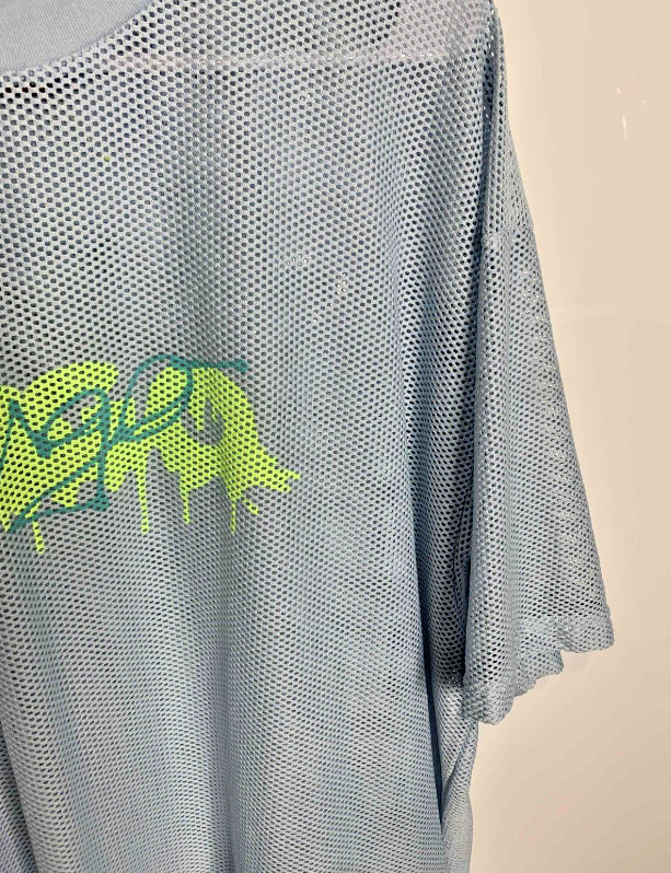 Hugo Boss Mesh Jersey Shirt Mens Size XXL Blue Neon Green Graphic Festival Beach gallery