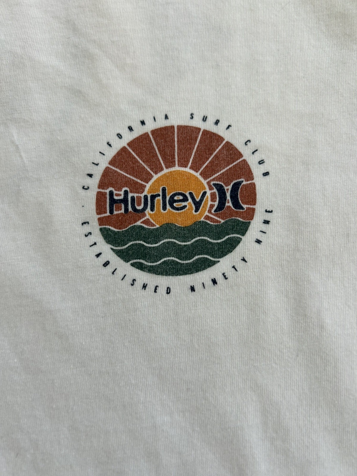 Hurley Men's M Regular White Crew Neck Short Sleeve Logo Graphic T-Shirt (a) gallery