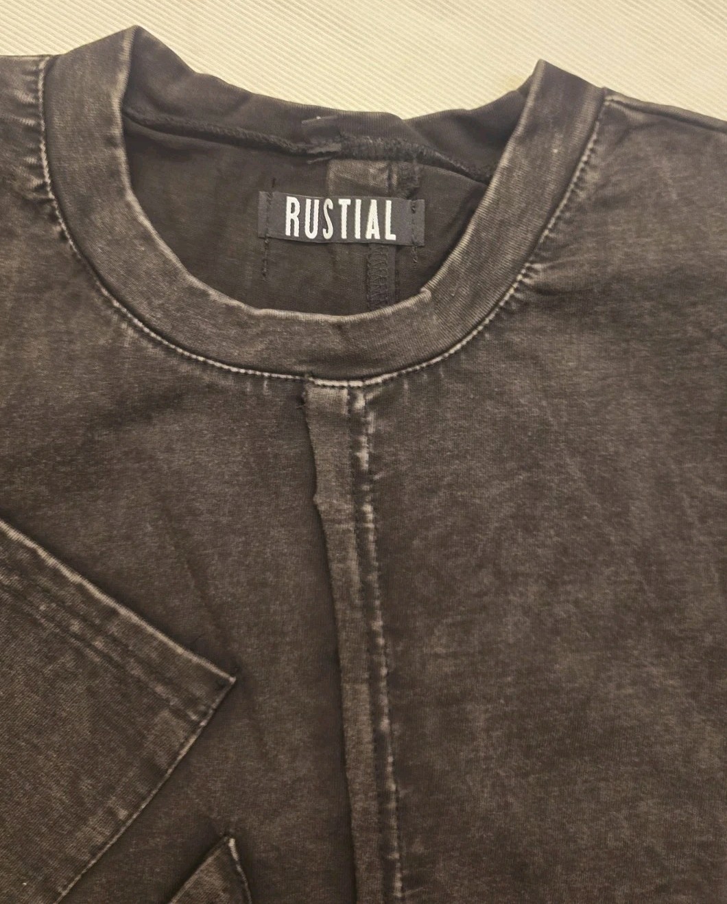 RUSTIAL Adult Streetwear Abstract Denim Wash T-Shirt *Extremely Rare*- SMALL gallery