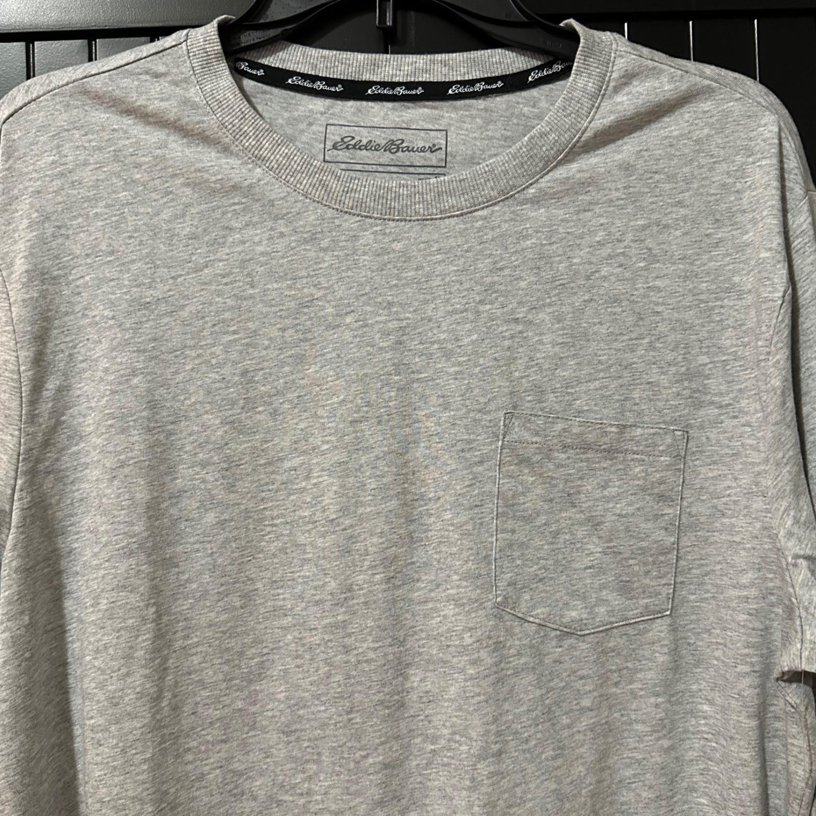 Eddie Bauer Loungewear Men's Shirt Medium Heather Gray Long Sleeve Lounge NWT gallery