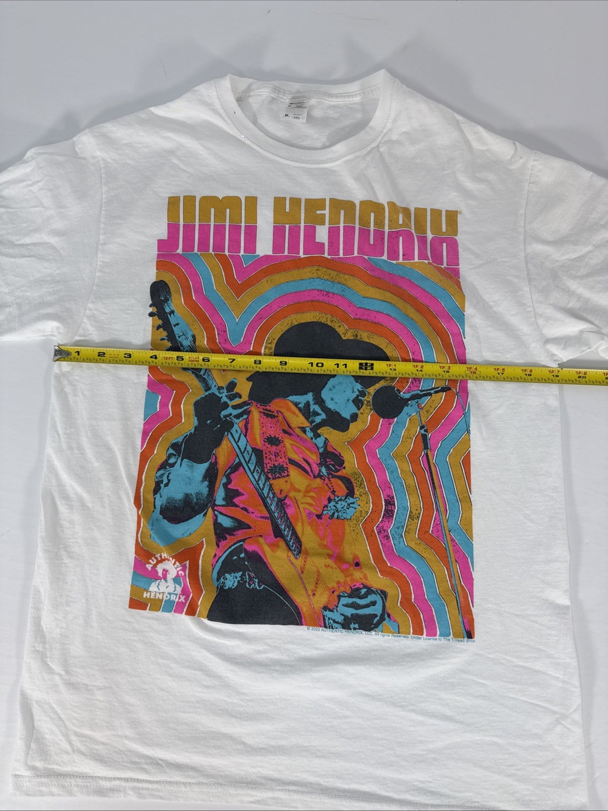 Jimi Hendrix Shirt Size M White Psychedelic Graphic Band Tee 2022 gallery