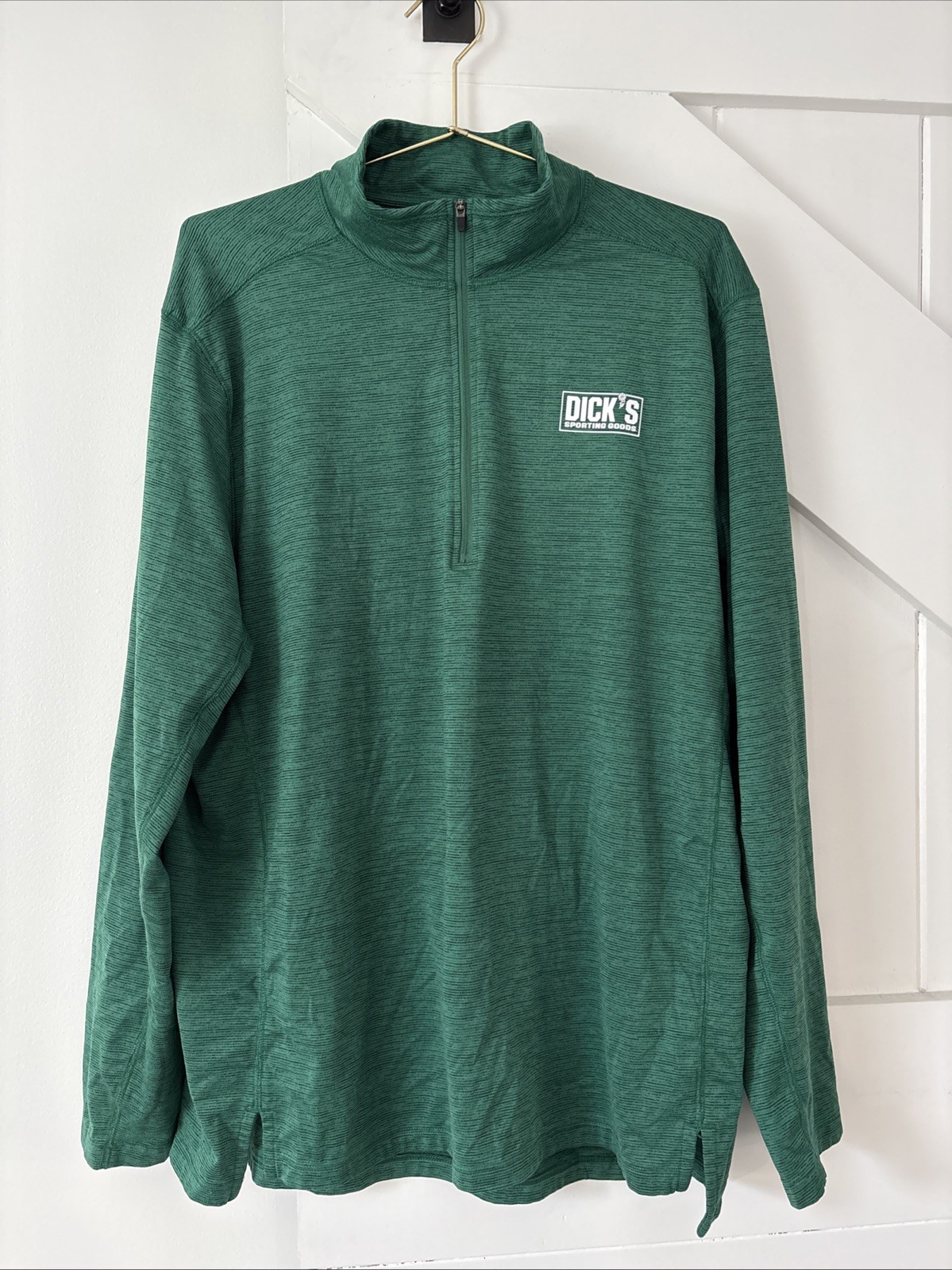DSG Men’s Quarter 1/4 Zip Pullover Long Sleeve Shirt Size Large Green Stretch
