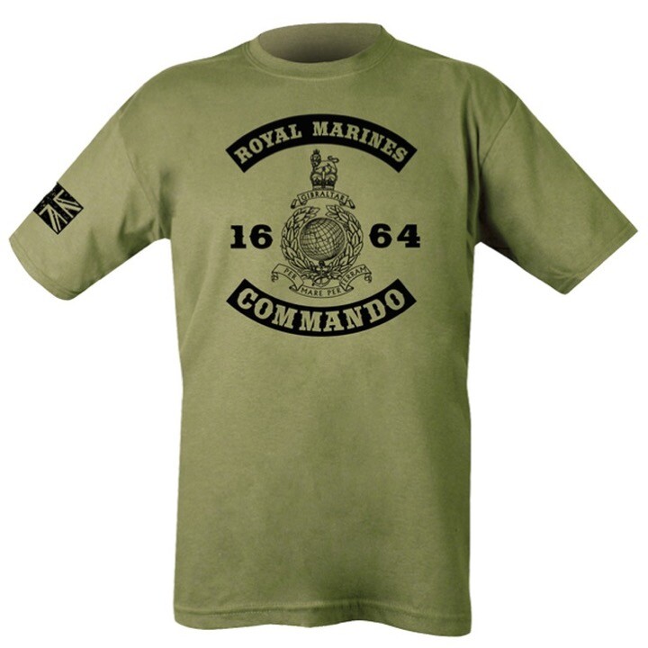 1664 Royal Marines T-Shirt Mens S-2XL Union Jack Army British Navy Commando gallery