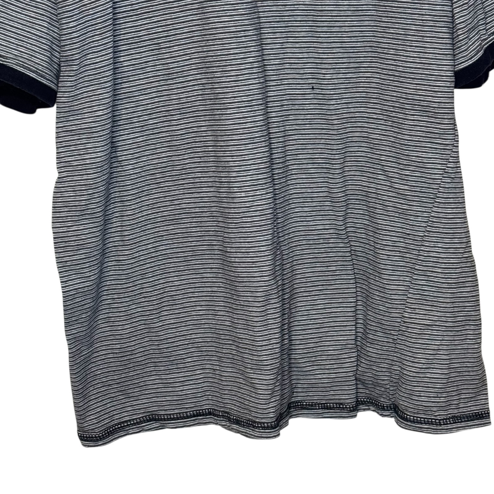 Mecca Men's Shirt Y2K Vintage Streetwear Striped Ringer Zipper Pocket Black 2XL gallery