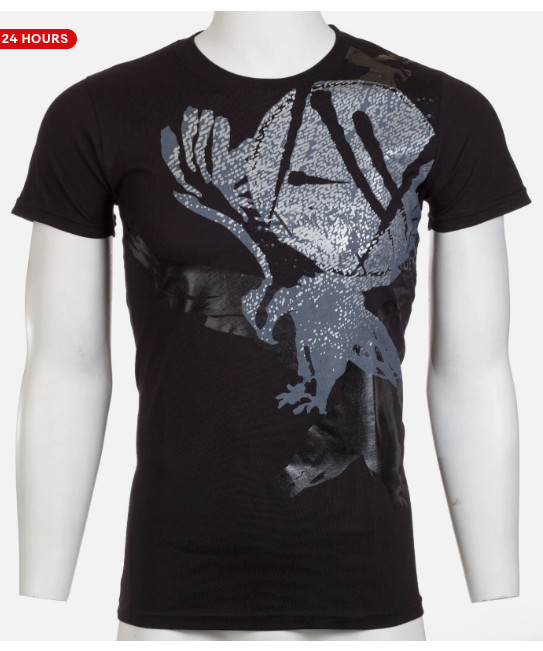 ARMANI EXCHANGE Black EAGLE Short Sleeve Slim Fit Designer Mens T-shirt NWT gallery