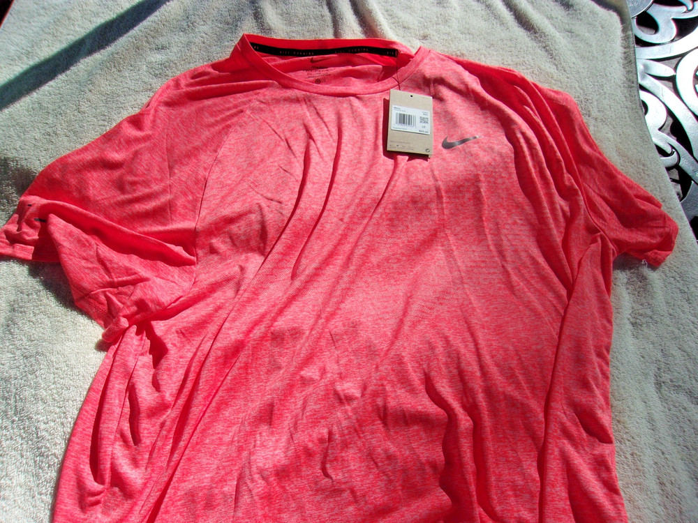 NWT Nike Stride dri fit ADV running T, men’s XXL, bright orange, 100% polyester