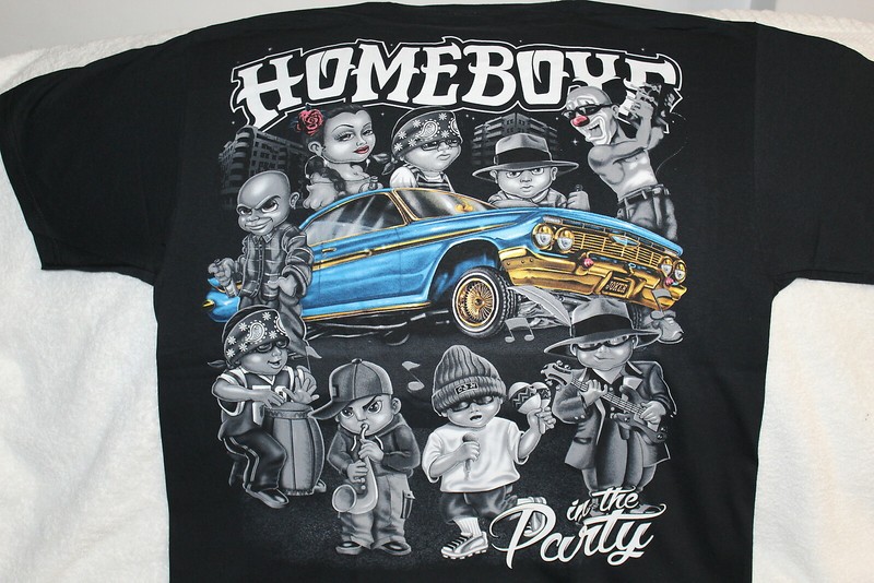 HOMEBOYS GANGSTER BAND IN THE PARTY LOWRIDER CAR MUSIC T-SHIRT SHIRT