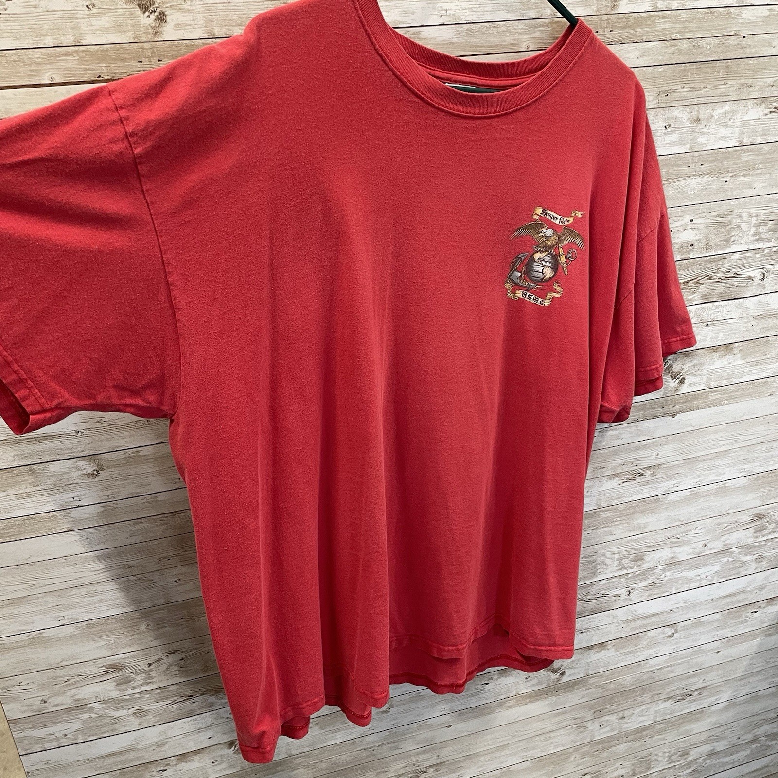 Marines USMC Mens 3XL T-Shirt Red 100% Heavy Cotton Fruit Of The Loom Graphic gallery