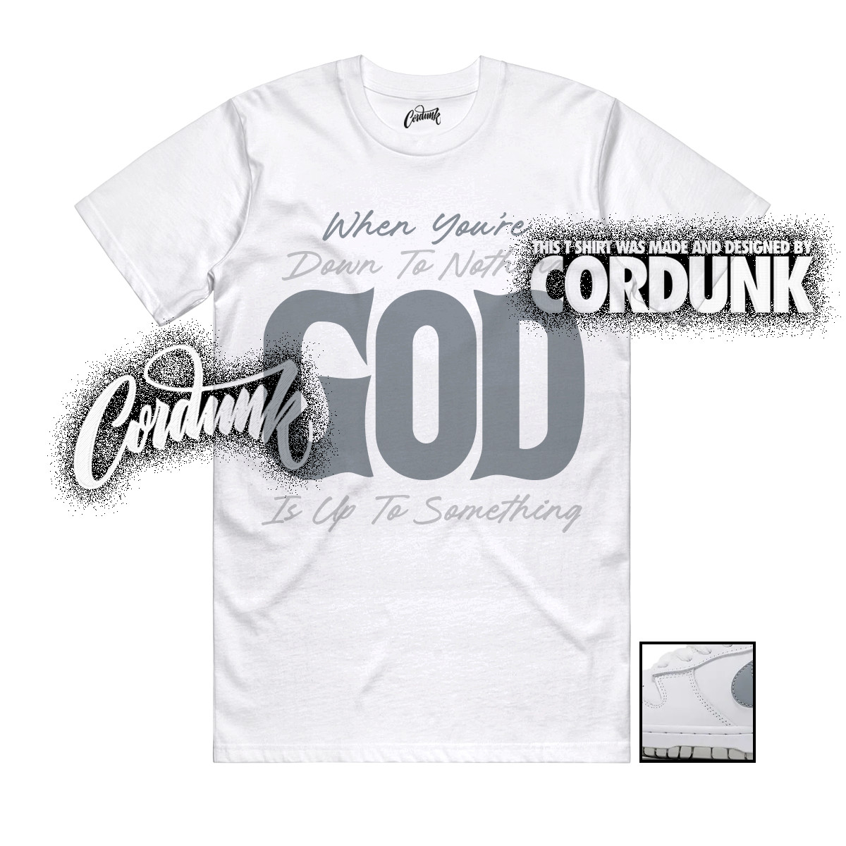 SB Dunk Low 94 White Metallic Silver Grey Fog T Shirt Match UTS gallery