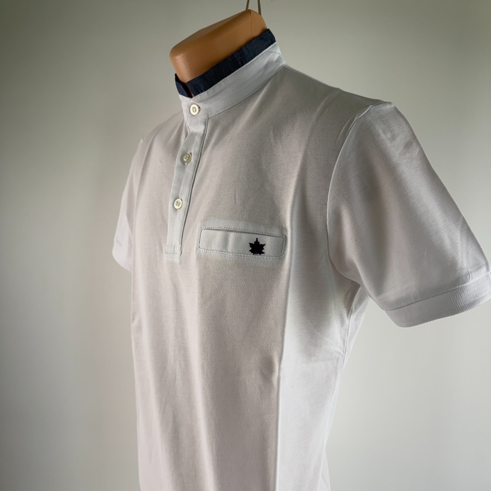 White by Nature Men 100% Cotton Short Sleeve High Neck T-Shirt White Size XL NWT gallery