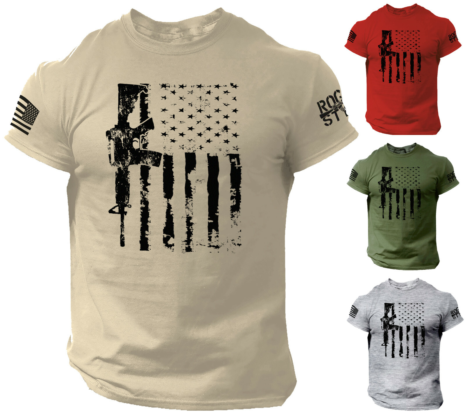Distressed USA Gun Flag Men's T-Shirt AR15 Rifle Shirt 2nd Amendment gallery